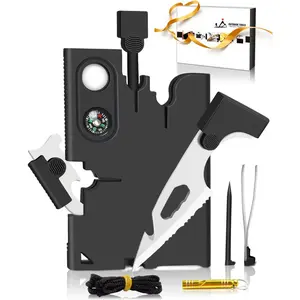 Upgraded Credit Card Tool Multitool - Mens Grandpa Gifts for Dad Who Wants Nothing, Papa Gifts for Him Credit Card  Foldable Cool Gadgets for Men Wallet Tools With  Compass Screwdrivers