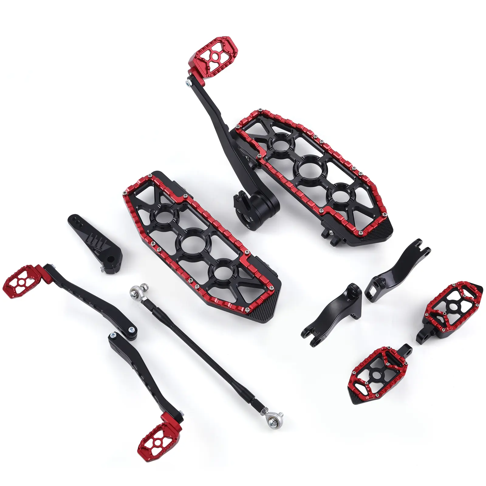 MX Driver Passenger Footrests Anti-Slip Floorboards Heel Toe Shift Lever Kit for Harley Touring 2014-2024 Street Glide FLHX Road King FLHR Complete Kit with Supplier Warranty