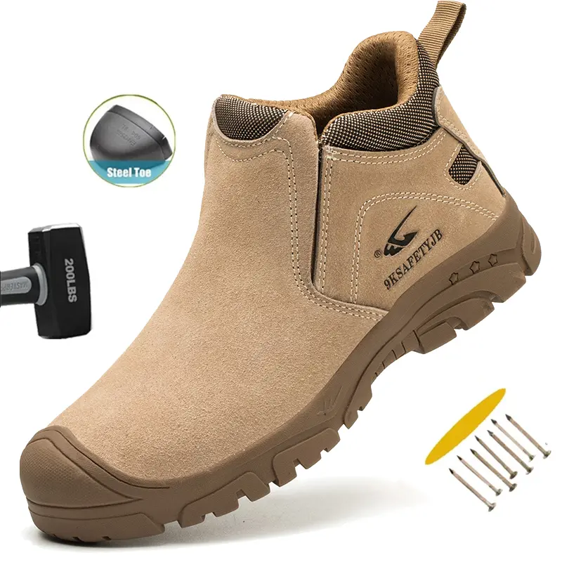 Steel Toe Boots for Men Welder Boots Indestructible Steel Toe Shoes Breathable High Top Work Boots for Men Lightweight Safety Shoes Non Slip Work Shoes Industry Construction Safety Boots