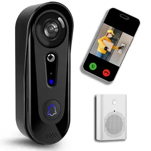 Wireless Video Doorbell Camera 1080P with High-Definition Video Smart Alerts Night Vision Two-Way Audio Battery Power 2.4Ghz Cloud Storage