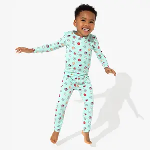 Blue Space Donut Bamboo Kids Pajamas Blue Space Donut Bamboo Kids Pajamas