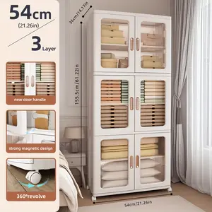 [Stackable Storage] Large Stackable Wheeled Storage Boxes, Wardrobe Lockers |   Simple Wardrobe Shoe Cabinet Tool Cabinet, Suitable For Home Bedroom Bathroom Corridor Garage Tool Room Snacks, Grocery Storage And Sorting, Home Storage