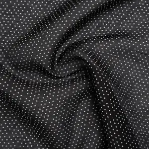 Silk and Cotton Voile Print - Black and White Polka Dot Diamonds - Deadstock