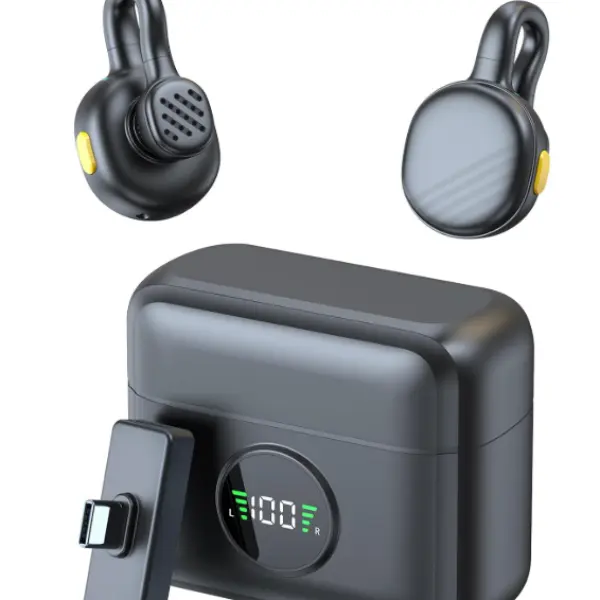 Cordless Casual Mobile Audio Lavalier Microphone - Built-in Li-ion Battery, Clip-On Mini, Charging Case, 6H Continuous Use, Noise Canceling, USB Type-C, Plug-and-Play, for iPhone 15/16, Android Smartphones, Business/Daily Use, Manufacturer Warranty