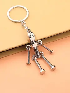 Cute Robot Design for Car Keys, Creative Screw Design Keychain for Men & Women, Fashionable Novelty Keychain As Gift for Friends, Keychain for Bags
