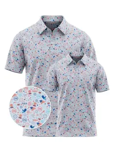 Stars Stripes & Smiles Patriotic USA Golf Polo Shirt for Men, American Flag Performance Polo, Funny 4th of July Golf Apparel