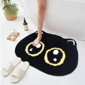 Cartoon Cat Pattern Bath Mat, 1 Count Non-slip Soft Absorbent Bathroom Mat, Home Decor for Bathroom, Kitchen, Living Room, Soft Fluffy Rug