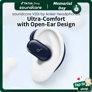 soundcore V20i by Anker Open-Ear Headphones, Adjustable Ear Hooks, Ultra-Comfort, Snug Fit, Powerful Sound, Clear Calls, IP55, 36H Playtime, Bluetooth 5.4 Wireless Earbuds, Multipoint Connection outdoorfun