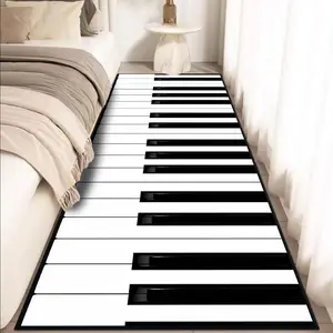 Piano Key Pattern Floor Mat, 1 Count Non-slip Music Themed Area Rug, Decorative Carpet for Home Living Room Bedroom, Home Decor