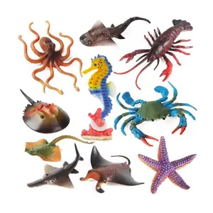 Fall Halloween Gift  Ocean Animal Toys Set – 10PCS Large Sea Creatures for Kids, Educational Figurines & Cake Toppers