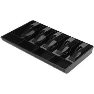 Cash Drawer Register with 5 Bill 4 Coin Slots Insert Coin Tray Cashier Tidy Storage Safe Box Black