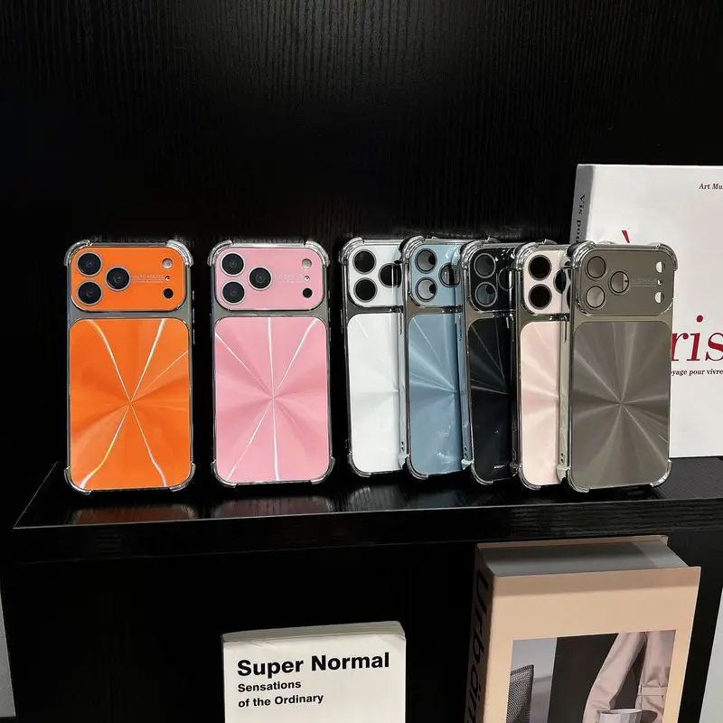Compatible with for iPhone 17 Pro Max/16 Pro/15 Pro Max/14/13 Cd-patterned electroplated shockproof phone case- HN1218-5