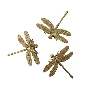Brass Dragonfly Furniture Handle Ceramic Accessories Furniture Accessories Background Wall Decoration