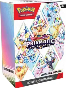 Pokemon Prismatic Evolutions Booster Bundle - 6 Packs with 10 Cards Each - Sparkle & Violet Trading Card Game