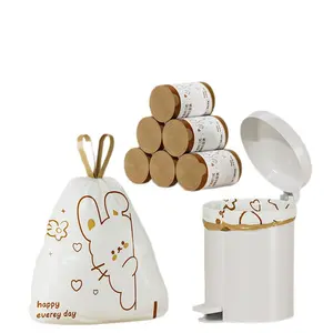 Piggy Peek-a-Boo Printed Tear-Free Drawstring Garbage Bags for Home Kitchens, Thick, Leak-Proof, Large-Size, Auto-Closing