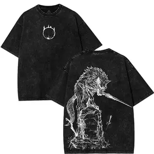Dark Souls Great Gray Wolf Sif Game From Software ed Tshirt 2 Sided Cotton Unisex Graphic Tees Hoodie Game Merch Top Men & Women’s Sweaters