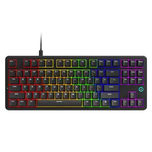 AK870 V2 wired mechanical keyboard new red switch fine-tuning satellite axis 87-key streamlined configuration GASKET black keyboard RGB DIY suitable for e-sports games and office girl gifts