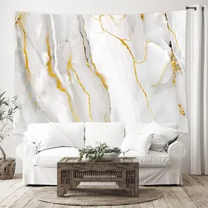1PC Modern Marble Golden Line Tapestry, Elegant Luxury Tapestry for Bedroom, Living Room, Office, Party, Halloween or Room Decor 78*59inch, Polyester Tapestry Wall Hanging, Tapestries with Free Installation Package Decor As Best Gift for Friends