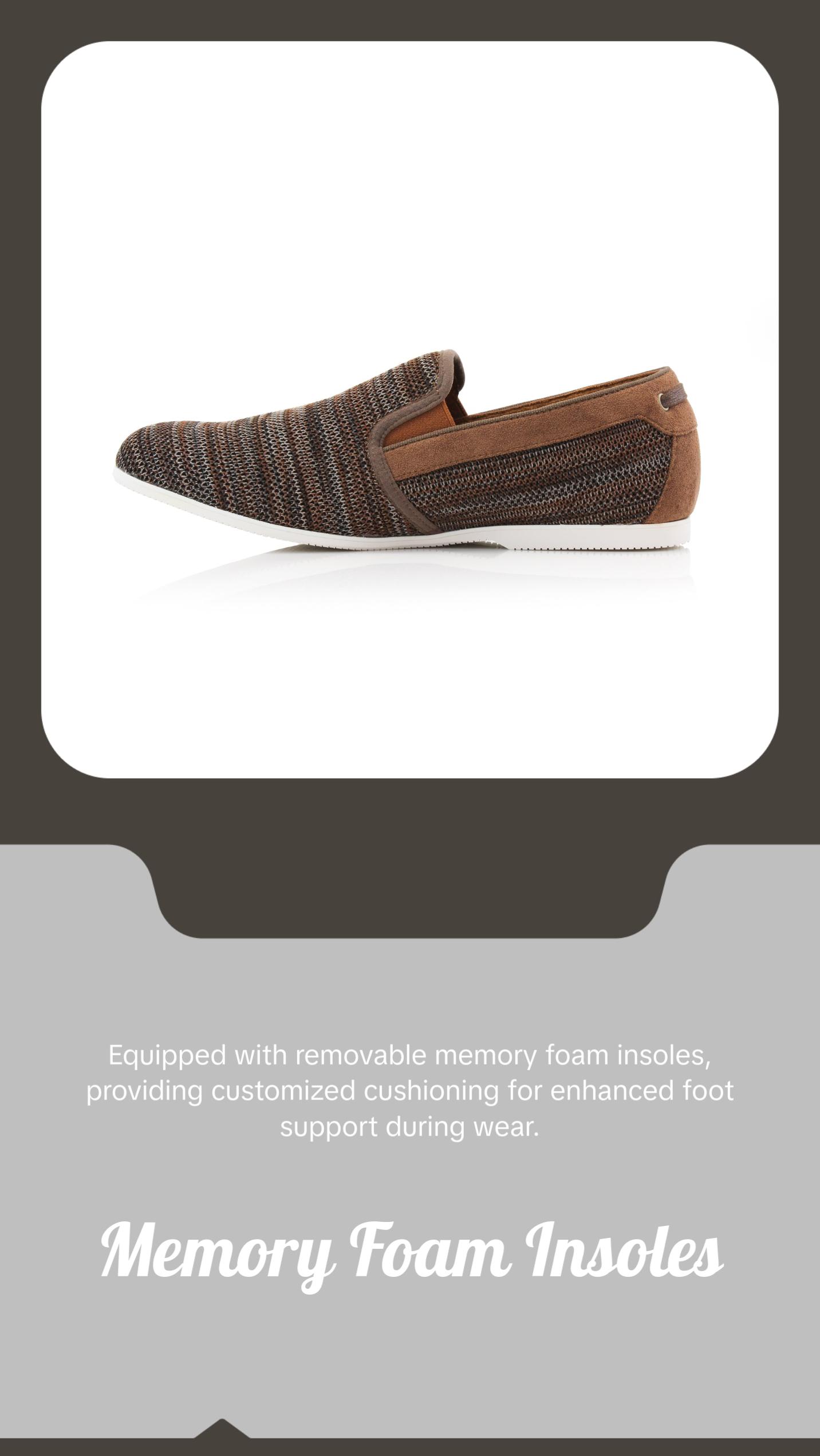 Ferro Aldo Jiro woven casual loafers, in heather Brown, Men's Size 6.5 - 13