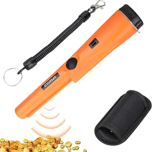 High Accuracy High Precision Metal Detector Pinpointer – 360° Handheld Search Wand with LED Indicator, Buzzer & Vibration, Includes Belt Holster and 9V Battery, Ideal Treasure & Gold Finder for Kids and Adults (Orange / Dark Green / Black)