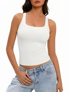 Women Sleeveless Tank Top | Adjustable Straps, Non-Sheer, Short Length, Soft & Breathable Plain Top, Minimalist Chic Slim Fit Daily Wear, Premium Fabric 2026/W3