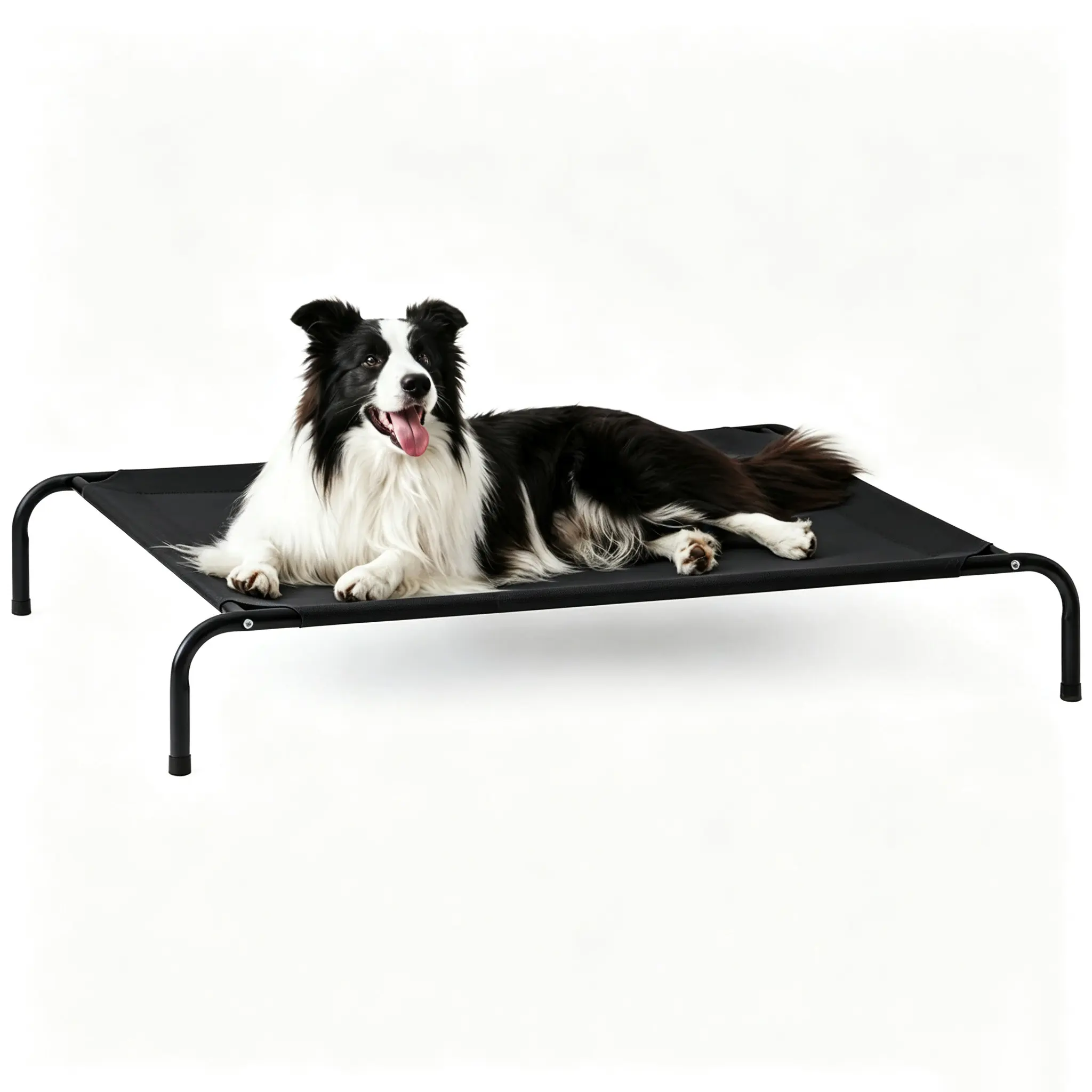 Summer Elevated Cooling Dog Bed for Large Dogs, Portable Indoor & Outdoor Raised Pet Dog Cat Cot, Durable Summer Frame with Breathable Mesh, Grey, 48 inches