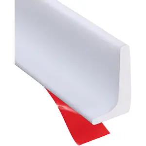 Shower Threshold Water Dam Barrier, Self Adhesive   Barrier Bathroom and Kitchen Shower Water Guard for Dry and Wet Separation Caulk Seal Strip Edge Trim (39Inch, White)