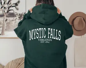 Damon Hoodie, Cute Gift For Vampire Fan Tee, Mystic Falls Virginia Est.1864  Salvatore Hoodie Fit Womenswear Fabric Comfortable