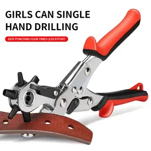 1 Precision Belt Punching Pliers, Multi-Function Eyelets Tool Kit, Hand Tools, DIY Tools, 2.0-4.5mm Manual Punch, Ideal Gift Choice, Suitable for Leather, Belts, Watch Bands, Handbag Straps, and Other Heavy-Duty Rotary Punching Applications