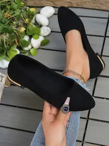 Women's Flat Shoes, Soft Sole Slip-On Design, Low Heel Comfortable Footwear, Business Style Flats, Ideal for Office & Casual Wear, Casual Summer Shoes, Breathable Single Shoe, Flats Shoes Women