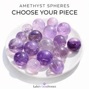 Lela's GemStoneZ Amethyst Mini Sphere Pocket Guardian Crystal Calm Sleep Protection Orb Natural Deep Purple Polished Finish  for Meditation & Daily Carry