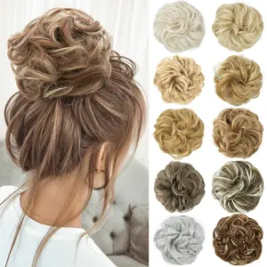 Hairpiece Trendy Natural Wavy High Ponytail Extension for Women, Synthetic Updo Donut Chignon, Messy Tousled Hair Bun for Women, Chignon Ponytail Hairpieces for Daily Use, Synthetic Extensions  Ponytail Hairpieces Updos