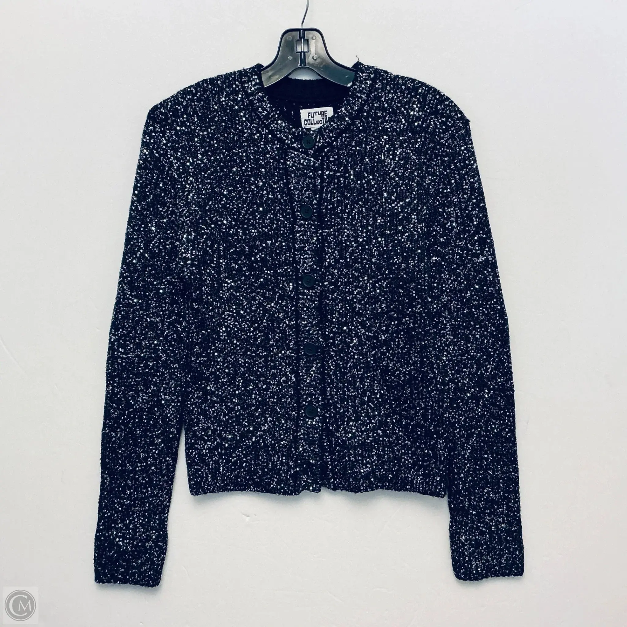 Sweater Cardigan By Future Collective In Silver, Size: Xs