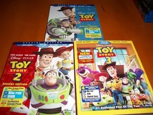 USED-Toy Story, Toy Story 2 & toy Story 3 (Blu-ray)