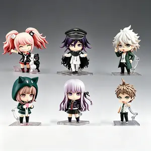 Danganronpa Q Version Figures, #2802 Kokichi Oma, #2580 Nagito Komaeda, #2227 Chiaki Nanami, #2625 Kyoko Kirigiri, #1398 Junko Enoshima, #2828 Hajime Hinata, Articulated Anime Collectibles with Interchangeable Faces, Boxed Toys for Collection & Gifting