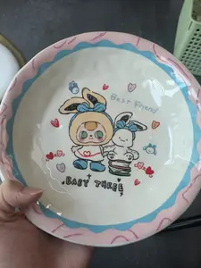 B16-BABYTHREE-Cute Ceramics plates  Soft Plush Collectibles