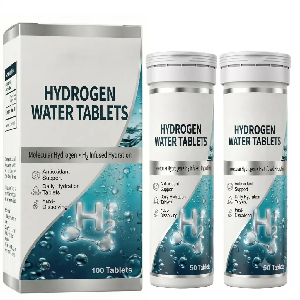 Hydrogen Water Tablets - Molecular H2 Infused Hydration, Antioxidant Support, Daily Vitality, Fast-Dissolving - 50 or 100 Count - For Fitness, Travel - Compatible with Glass Containers