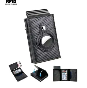 Cartera portadora de tarjeta RFID 2025 para hombres y mujeres, billetera monedero delgada y fina, regalos para novio/padre (negro carbón)