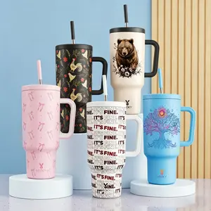 Meoky Limited Edition 40oz Tumbler with Handle, Vacuum Insulated Stainless Steel, Leak-Proof Travel Mug with Straw, Non-Slip Base, Car Friendly, BPA-Free