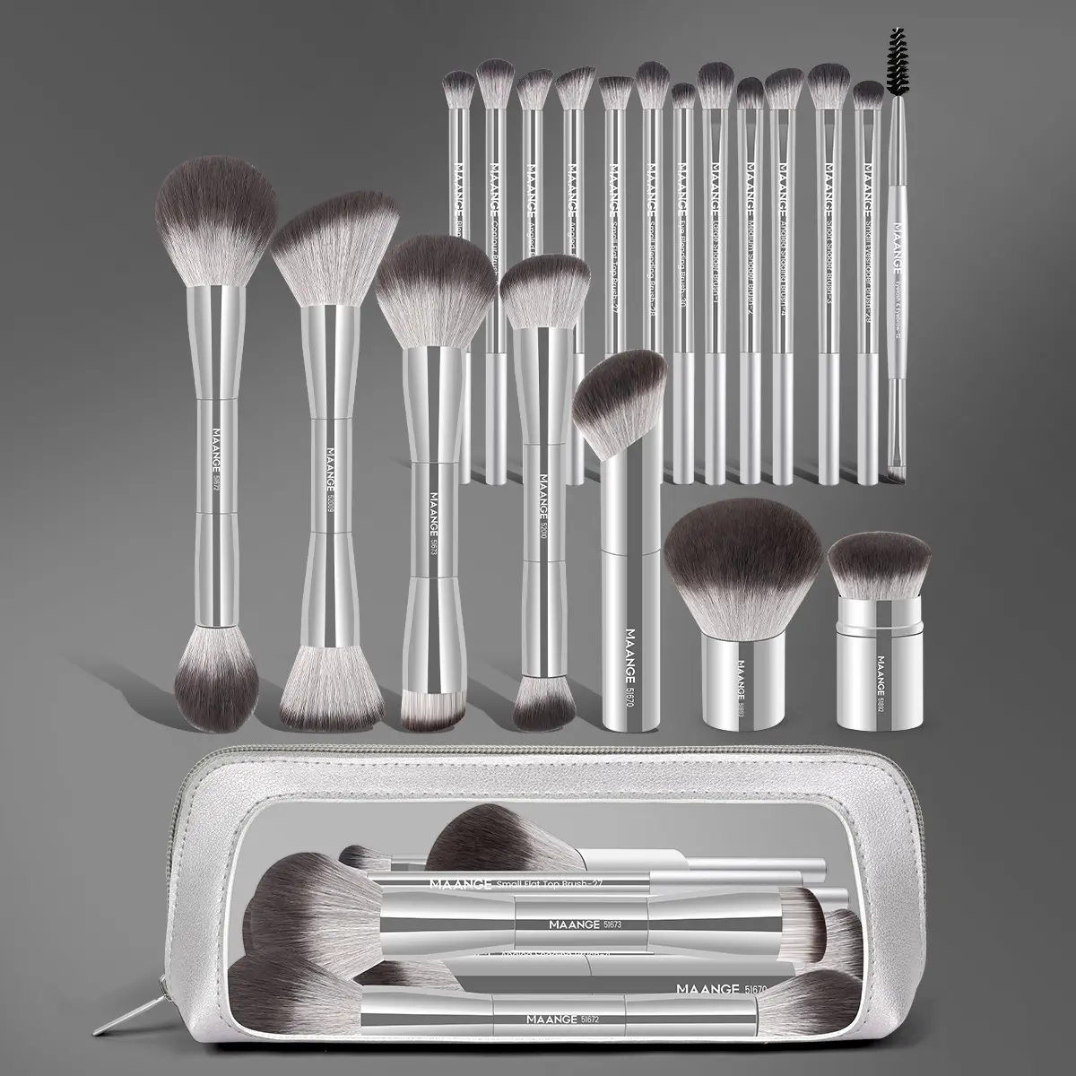 MAANGE 7pcs/20pcs Makeup Brush Set with Cosmetic Bag, Foundation Brush Loose Powder Brush Blush Brush Contour Brush Highlight Brush Eyeshadow Brush Eyebrow Brush Blending Brush, Makeup Accessories Gifts for Friends, Makeup Brush Kit, Face Makeup Brushes