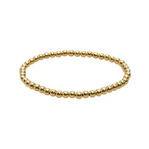 Gold 4mm Stretch Bead Bracelet