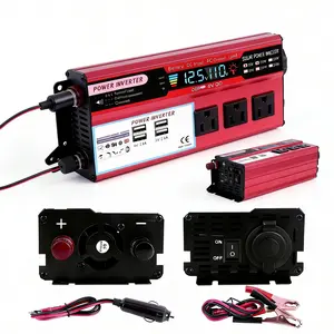 Portable 5000W Car Power Inverter, DC 12V to 110V AC Converter,  LED Voltage Indicator, Multiple Outlets, Complete Accessories for Road Trips, Camping & Emergency Backup