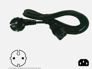 AC Power Cord Type F Schuko CEE 7/4 IEC C13 0.75 6' German Cable MSL-202 MSL-107