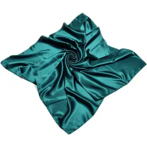 Elegant Large Silk Feel Solid Color Satin Square Scarf Wrap 35"
