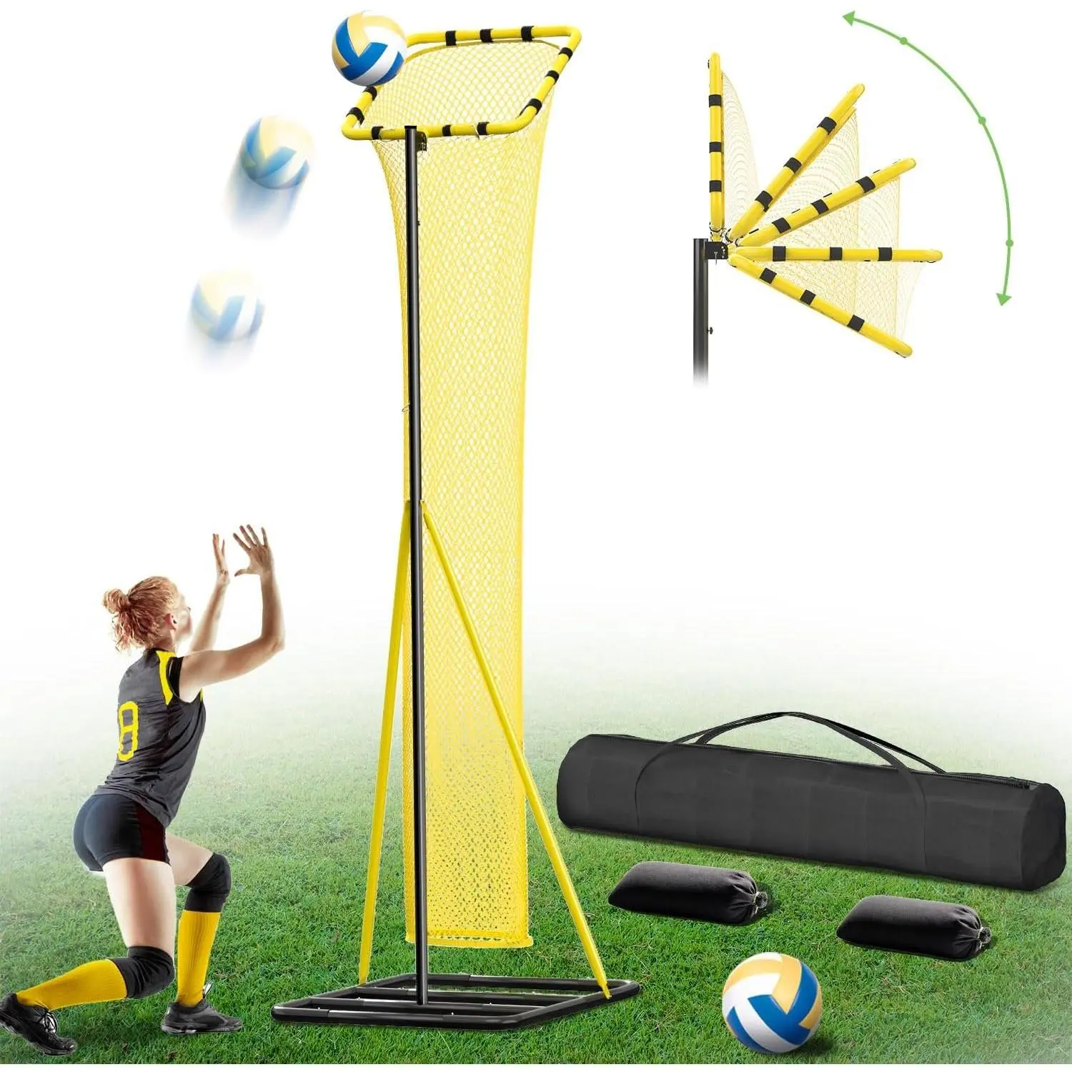 10.5 FT Adjustable Volleyball Setter Net with 3 Height Levels and 5 ...