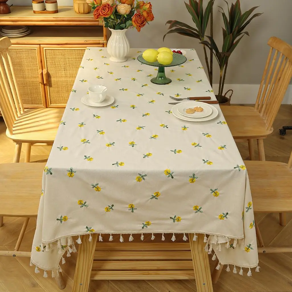 Sunflower Pattern Table Runner, 1 Count Exquisite Elegant Tablecloth, Decorative Dustproof Table Cover for Home Kitchen Dining Room, Kitchen Linens