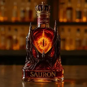 Lord of the Rings Theme Whiskey Decanter, Glass, Sauron Eye Design, Premium Liquor Storage Bottle, Fantasy Fan Gift, Home Bar Accessories