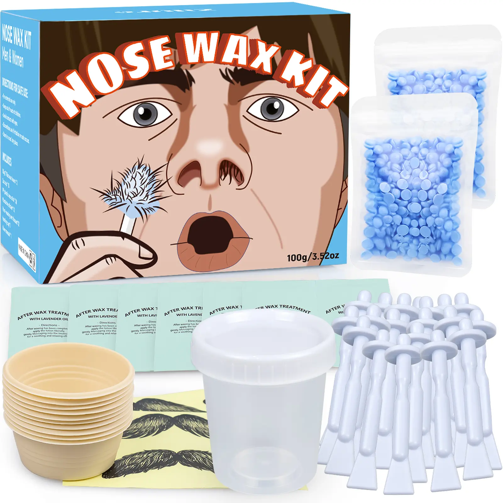 Premium waxing for Men&Woman Wax - Easy to Use - For all Skin types -Bikini 1 Set Contains two packs of wax beans &Tool accessories for home body care