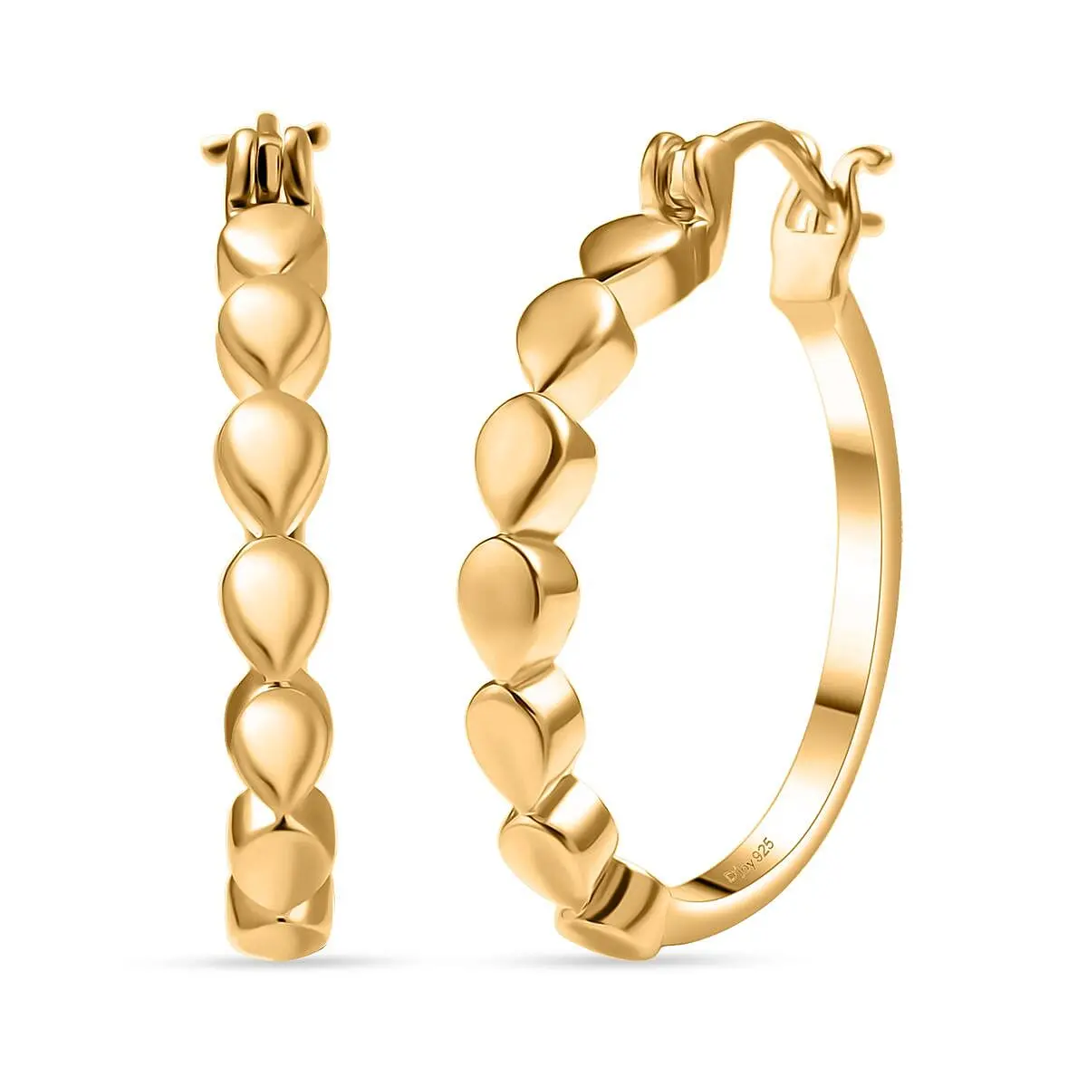 EverTrue Bronzella Collection Dewdrop Hoop Earrings in 18K YG Plated Bronze