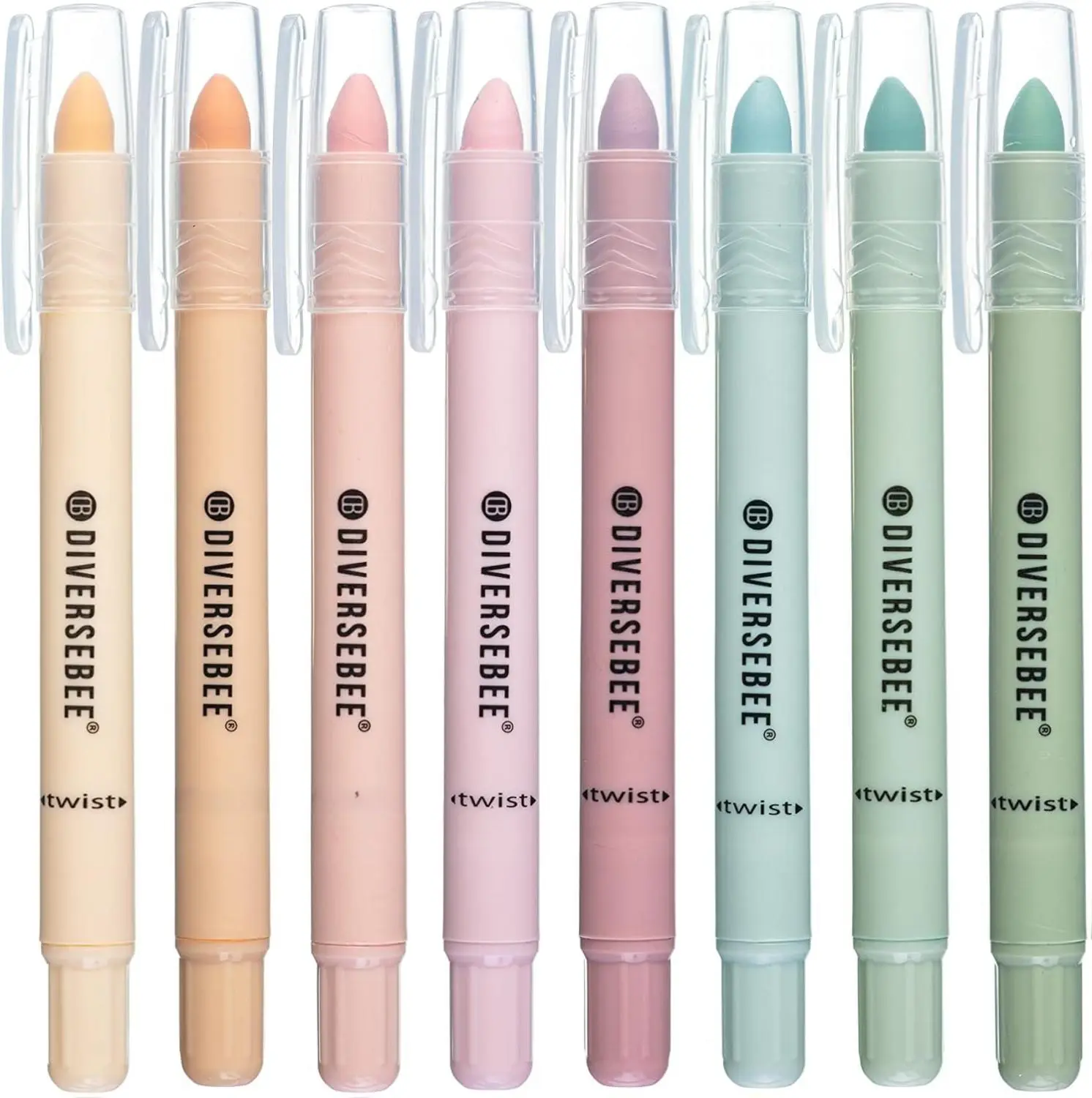 DIVERSEBEE Bible Highlighters and Pens No Bleed, 8 Pack Assorted Colors Gel Highlighters Set, Cute Bible Markers Study Journaling School Supplies and Accessories (Pastel)